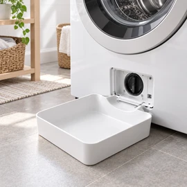 Washing Machine Drain Pan Tray – Water Catcher Floor Protector for Front Load Washer Maintenance & Laundry Room Organization