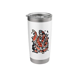 Koi Fish Japanese Carp Nishikigoi Sakura Cherry Blossom Stainless Steel Insulated Tumbler