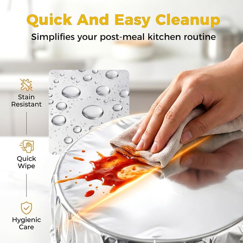 30PCS Reusable Aluminum Foil Food Covers, 2026 Upgrade Aluminum Foil