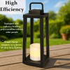 DANCYHOME H16 Modern Outdoor Solar Lantern Black Metal Frame with