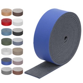 Cimeton Blue Leather Strips 25MM Wide 2M Long PU Leather Strips Belts Faux Leather Strips Flat Leather Straps for DIY Craft Projects Clothing Jewelry Wrapping