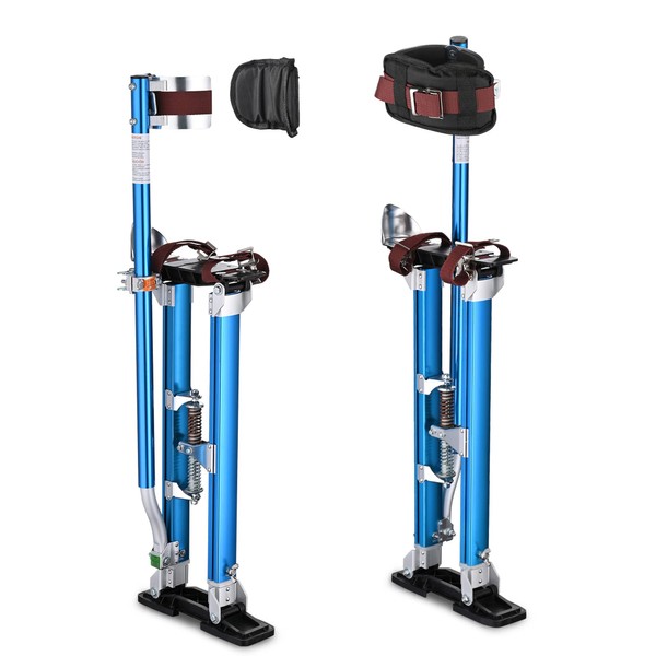 Yescom Drywall Stilts 24"-40" Adjustable Aluminum Tool Stilt with Knee Pads Protection for Painting Painter Taping Blue