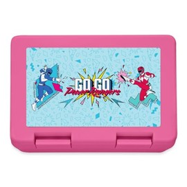 Spreadshirt Power Rangers Blue Ranger and Red Ranger Go Go Lunch Box, One Size, Pink