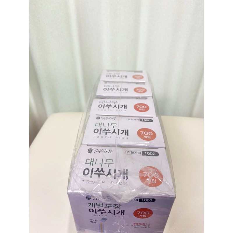 Sunny day bamboo individually wrapped toothpicks 700 pieces x 5