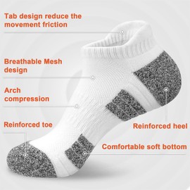 srclo Womens 6 Pairs Athletic Socks 4-7,Cushioned Trainer Ankle Socks With Arch Support,Ladies Breathable Wicking Sports Running Socks,Casual Nonslip Ankle Athletic Socks