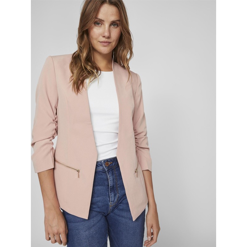 Vila Women’s 3/4-Sleeve Blazer, Misty Rose