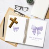 LIANHW Coquette Purple Bow Spiral Bible Notebook for Note Taking,