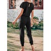 KIRUNDO 2024 Women's Casual Summer Jumpsuits Short Sleeve Crewneck Drawstring