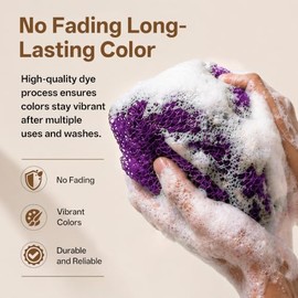Esponja de red africana para la ducha, 2 esponjas exfoliantes para la ducha con bolsa de viaje impermeable, paño africano de secado rápido para una li