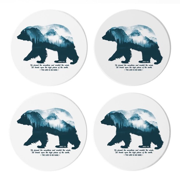 Kerusso Decorative Round Coaster for Drinks 4 Inch Absorbent Ceramic