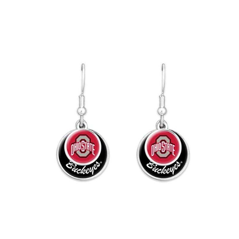 FTH 55427 Ohio State University Buckeyes Double Disk Earrings