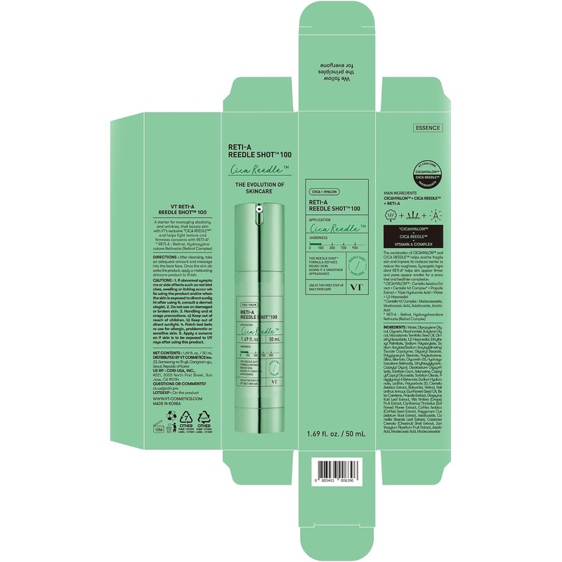 VT Reti-A Reedle Shot 100 Sérum Facial con Retinol, 50