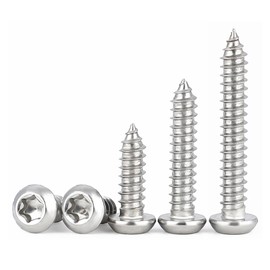 HAISHANG 50 Pcs Stainless Steel Screws M4x16mm, Torx Pan Head Self Tapping Security Anti-theft Round Head Sheet Metal Fasteners Self Drilling Screws