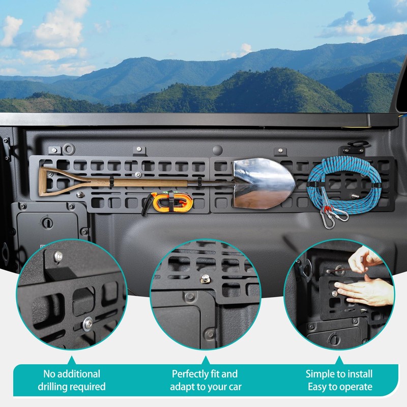 OUSUWO Side Truck Bed Molle Panel Rack System Compatible with