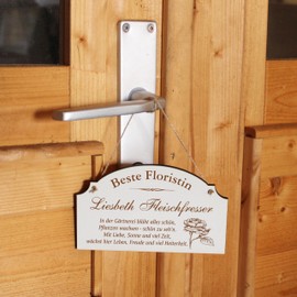 Dekolando Sign "Bester Florist" Best Florist Gift - Funny Gifts in 3 Sizes for Birthday Christmas Easter Santa Claus - for Men Women Colleagues Employees