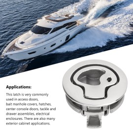 Cerradura de Escotilla para Puerta de Barco, KIMISS, 2 Pulgadas, Estilo de Bloqueo Redondo, Pestillo de Escotilla de Cubierta de Barco, Pestillo de Acero Inoxidable 316 para RV Marine Home (negro)