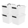 EudokkyNA 4-Pack Latching Box with Handle, 20L Clear Plastic Storage