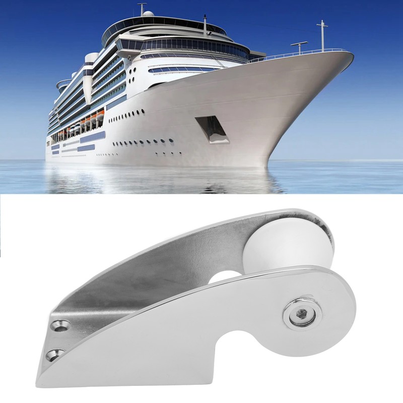 Boat Bow Anchor Roller Bracket Nylon Pulleys Anti Slip Rubber