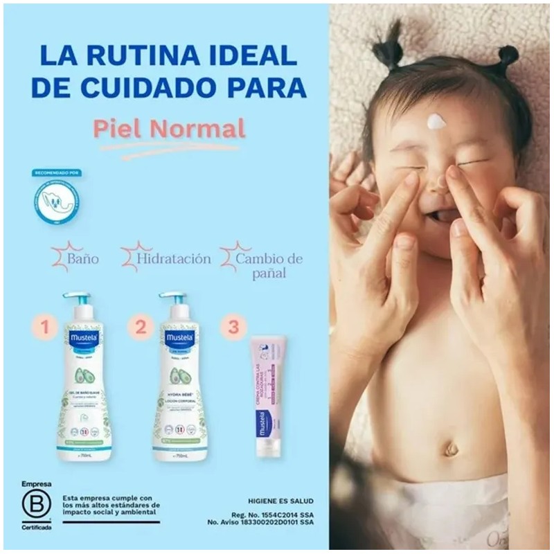 Gel De Baño Suave Para Bebe Mustela 750 Ml Piel