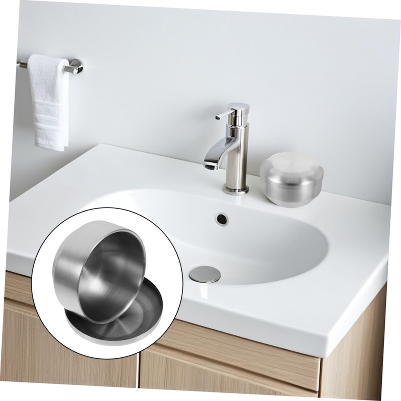 KOMBIUDA Stainless Steel Shaving Bowl Lid Foaming Bowl for Shaving