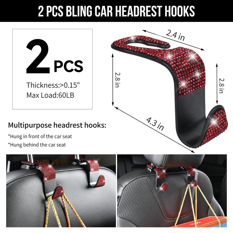 CAR PASS 23 PCS Bling Diamond Car Accessories Set for