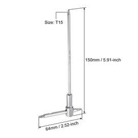 sourcing map T15 Sliding T-Handle Torx Star Wrench for T or L Handle Driver, CR-V Steel
