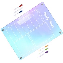 KONTONTY 1set Magnetic Weekly Planner Board Dry Erase Memo Board for Refrigerator Reusable Writing for Meal Planning Chores -do Lists Markers and Eraser