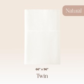 Certified Organic Twin Flat Sheet Only - 100% Organic Cotton Sheets with Luxurious Soft and Breathable 500 Thread Count Sateen Weave Finish - GOTS & Fairtrade Certified (Natural, Twin)