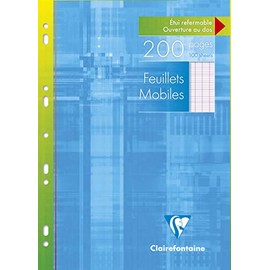 Clairefontaine 1751C Ring Binder Inserts Pack (with 100 Sheets DIN A4, 21 x 29.7 cm, French Lined, 90 g, Ideal for School), White