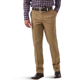 Wrangler Men's Riata Flat Front Relaxed Fit Casual Pant, Khaki, 29X36