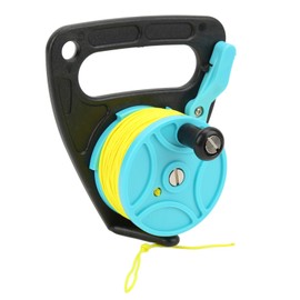 Portable Diving Handle Reel Scuba Diving Reel with Thumb Stopper for Snorkeling Underwater Water Sports 46m Yellow WireBlue Reel
