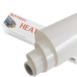 Bonnyhtv Rainbow White Glitter HTV Heat Transfer Vinyl Roll, Glitter Iron on Vinyl for Cricut & Silhouette Cameo, 12" x 5ft Glitter Vinyl for Heat Transfer Vinyl for T-Shirts Gifts (Rainbow White)