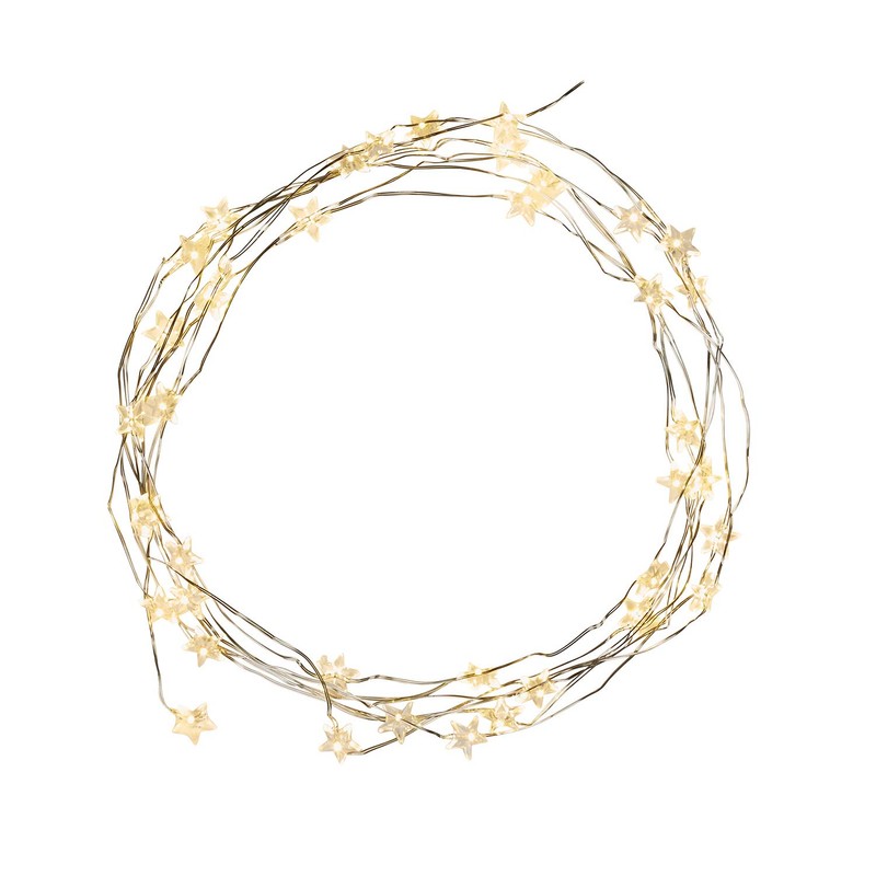 Lights4fun Christmas Star Fairy String Lights with 50 Micro Warm