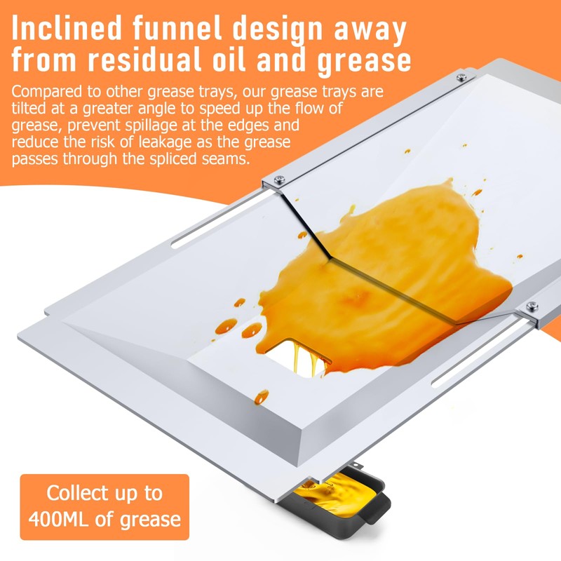Uniflasy Universal Grease Tray with Catch Pan fits Nexgrill, Charbroil,