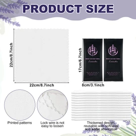 twoworld Moist Cotton Towel Bulk Moist Towelettes Individually Wrapped,White Towel Services,Refreshment Pre Moistened Towels for Dentist Travel Sport Party Hotel Lavender,200)