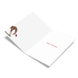 The Best Card Company - 12 Boxed Christmas Cards with Envelopes - Adorable Holiday Animals, Fun Kids Notecard Set (1 Design, 12 Cards) - Zoo Yoga Giraffe B6547BXSG