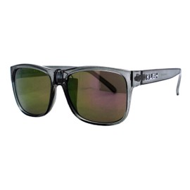 KUSH Unisex Sunglasses Slate Gray Square Frame Purple Mirror Lens UV 400