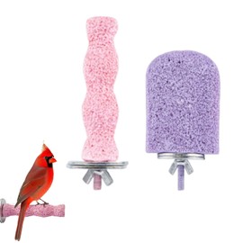 2 PCS Parrot Perch Set, Wavy Claw Grinding Stick with Ice Cream Budgie Perch, Bird Perches for Cage for Beak and Claw Care, Small Pet Perches for Parrots Budgies
