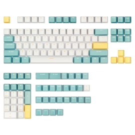 Happy Balls Doubleshot Keycaps for 61 63 64 66 68 84 87 96 100 104 108 MX Switches Mechanical Keyboards, PBT OEM Profile Cherry MX Key Caps (Sea Salt Keyset)