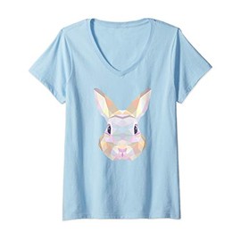 Womens Funny Easter Day Tee Bunny Rabbit Ears Egg Cute Men & Women V-Neck T-Shirt