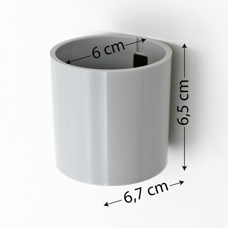 KalaMitica 6 cm Diameter Cylinder Magnetic Pots - Black/Grey (Set