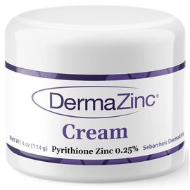 DermaZinc Cream with Zinc Pyrithione 0.25 for Eczema Psoriasis Dandruff 4oz
