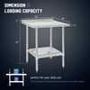 Profeeshaw Stainless Steel Prep Table NSF Commercial Work Table with