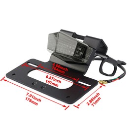 Xitomer Fender Eliminator Fit for KLX 230R 2020-2024 Tail Tidy Fit for KLX230R License Plate Holder with Tail Light/License Plate Light (Smoke)