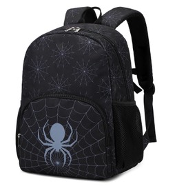 Octsky Medium Toddler Backpack for School Girls and Boys Kindergarten Elementary Kids Backpack 15" tall Spider Black