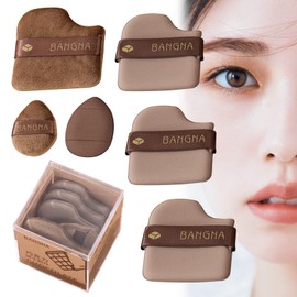 TVETE Multi-Fit Makeup Sponge Cushion Fande Puff (Set of 6) Makeup Sponge, Finger Puff Index Finger Puff Makeup Puff Makeup Puff Cosmetic Puff Water Drop Shape Wet and Dry Multifunction Polygon Fluffy