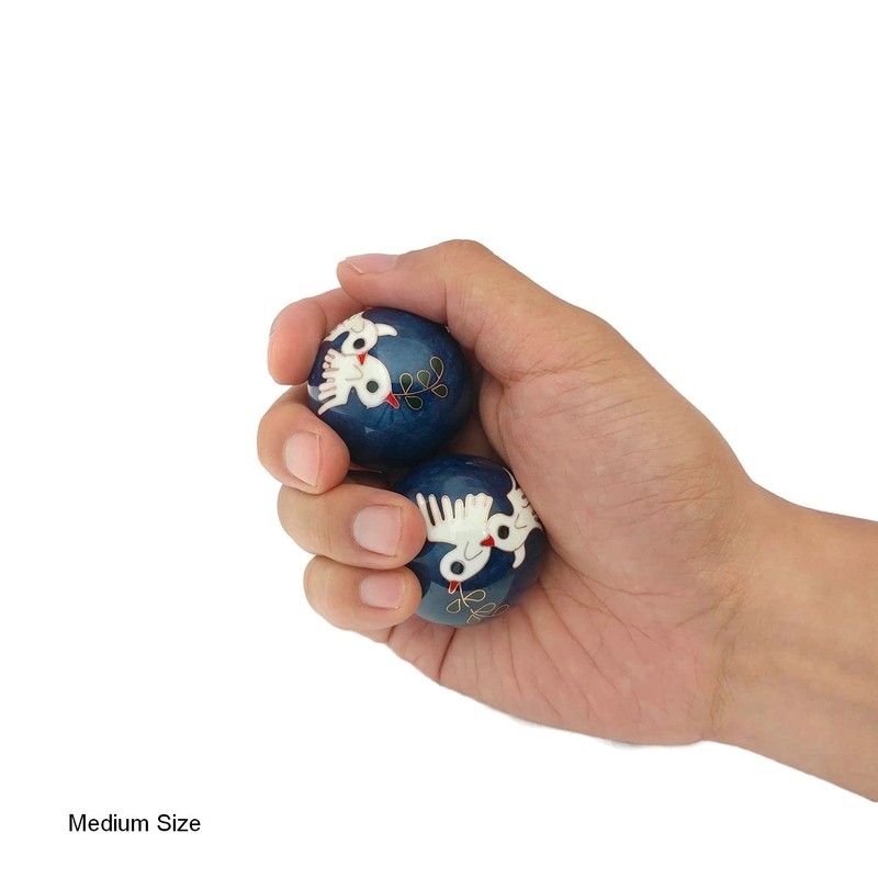 Top Chi Dove Baoding Balls with Bamboo Stand. Chiming Chinese