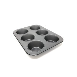 Chicago Metallic Professional Non-Stick 6-Cup Giant Muffin Pan, Grey