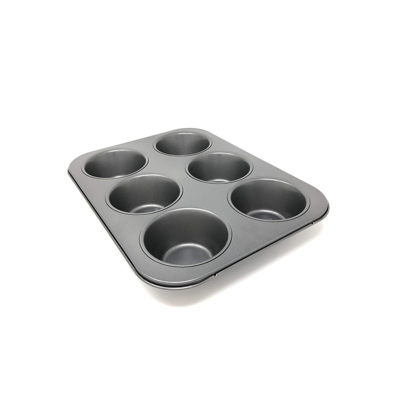 Chicago Metallic Professional Non-Stick 6-Cup Giant Muffin Pan, Grey