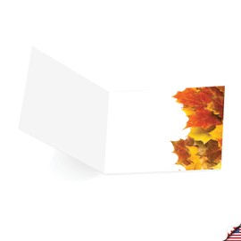 NobleWorks 12 Blank All Occasions Greeting Cards Bulk Box Set with 5 x 7 Inch Envelopes (1 Design, 12 Each) Autumn Leaf - Maple CQ4629AOCB-B12x1